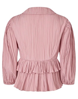 Balloon Sleeve Tie Bluse - Pink Nectar